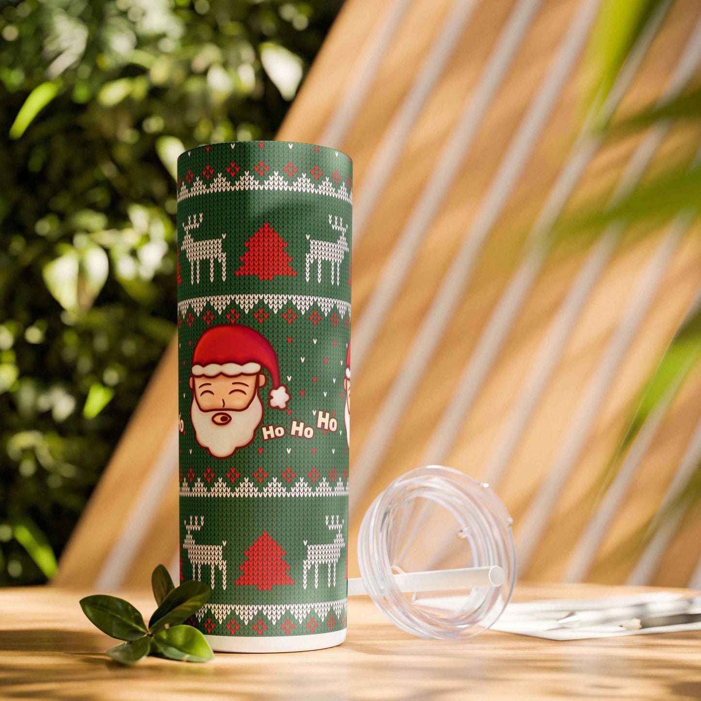 20oz Slim Tumbler: Green Santa-Claus Christmas - Eraya Studio