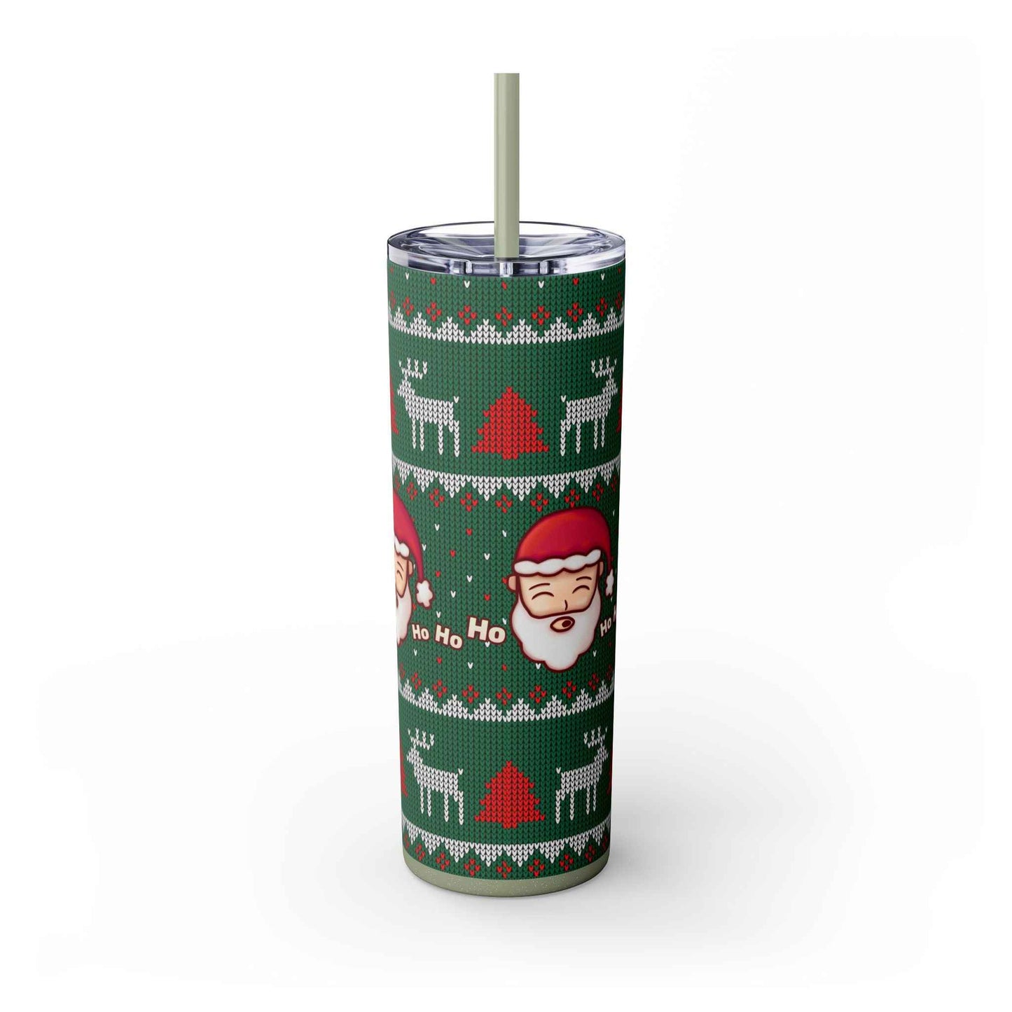 20oz Slim Tumbler: Green Santa-Claus Christmas - Eraya Studio