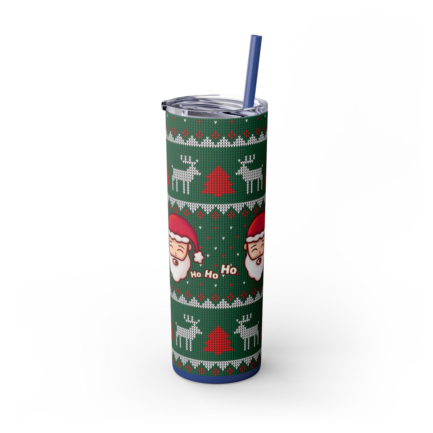 20oz Slim Tumbler: Green Santa-Claus Christmas