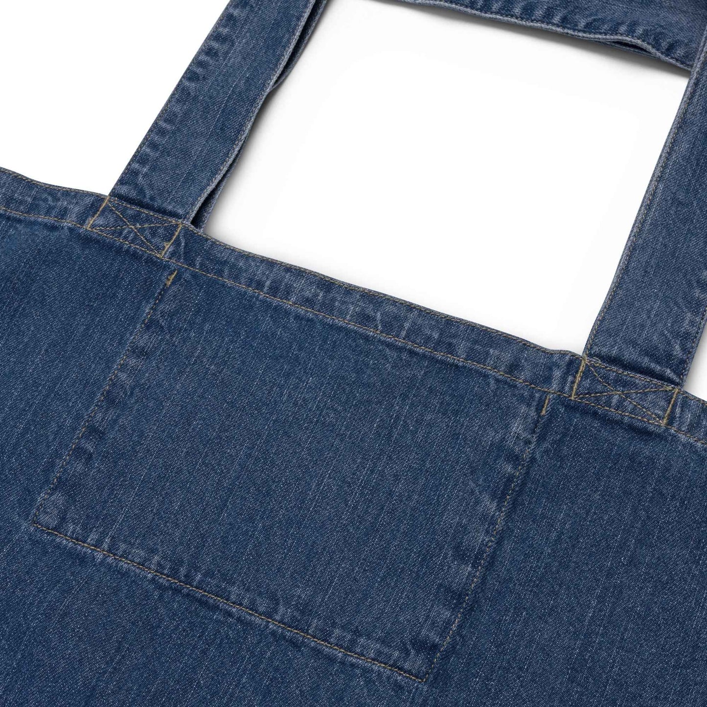 Organic Denim Tote Bag: Radiate Positivity - Eraya Studio