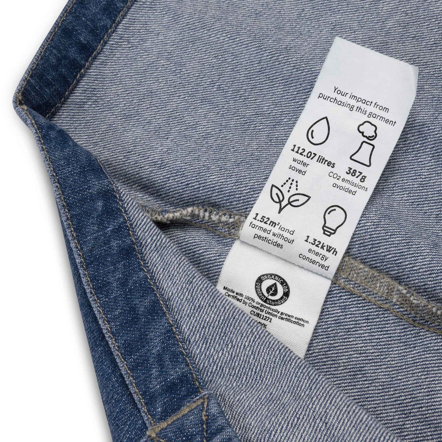 Organic Denim Tote Bag: Radiate Positivity - Eraya Studio