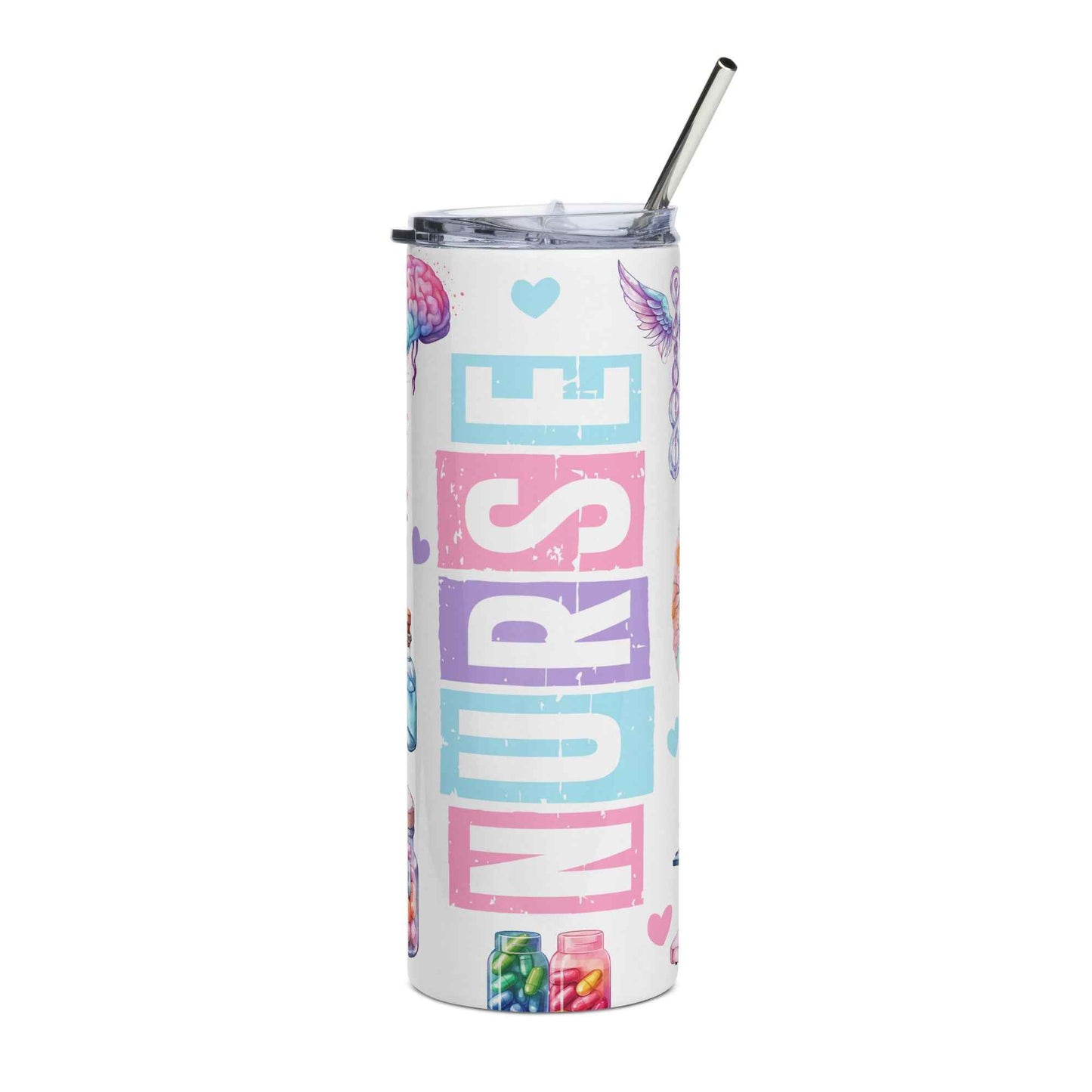 20oz. Slim Tumbler: Nurse Medical Theme - Eraya Studio