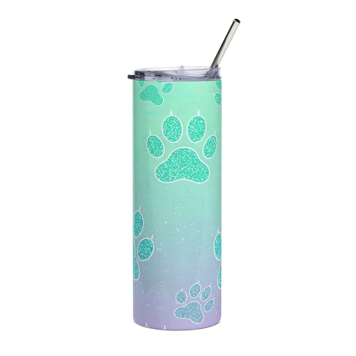 20oz. Slim Tumbler: Glitter Dog Paw - Eraya Studio