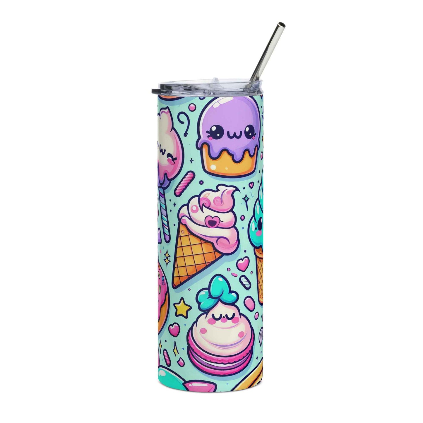 20oz. Slim Tumbler: Kawaii Dessert Pattern - Eraya Studio