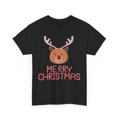 Merry Christmas Reindeer Customized Unisex Heavy Cotton Tee Gift for Him Customized Heavy Cotton Gift for Her Christmas Gift Holiday Treats
