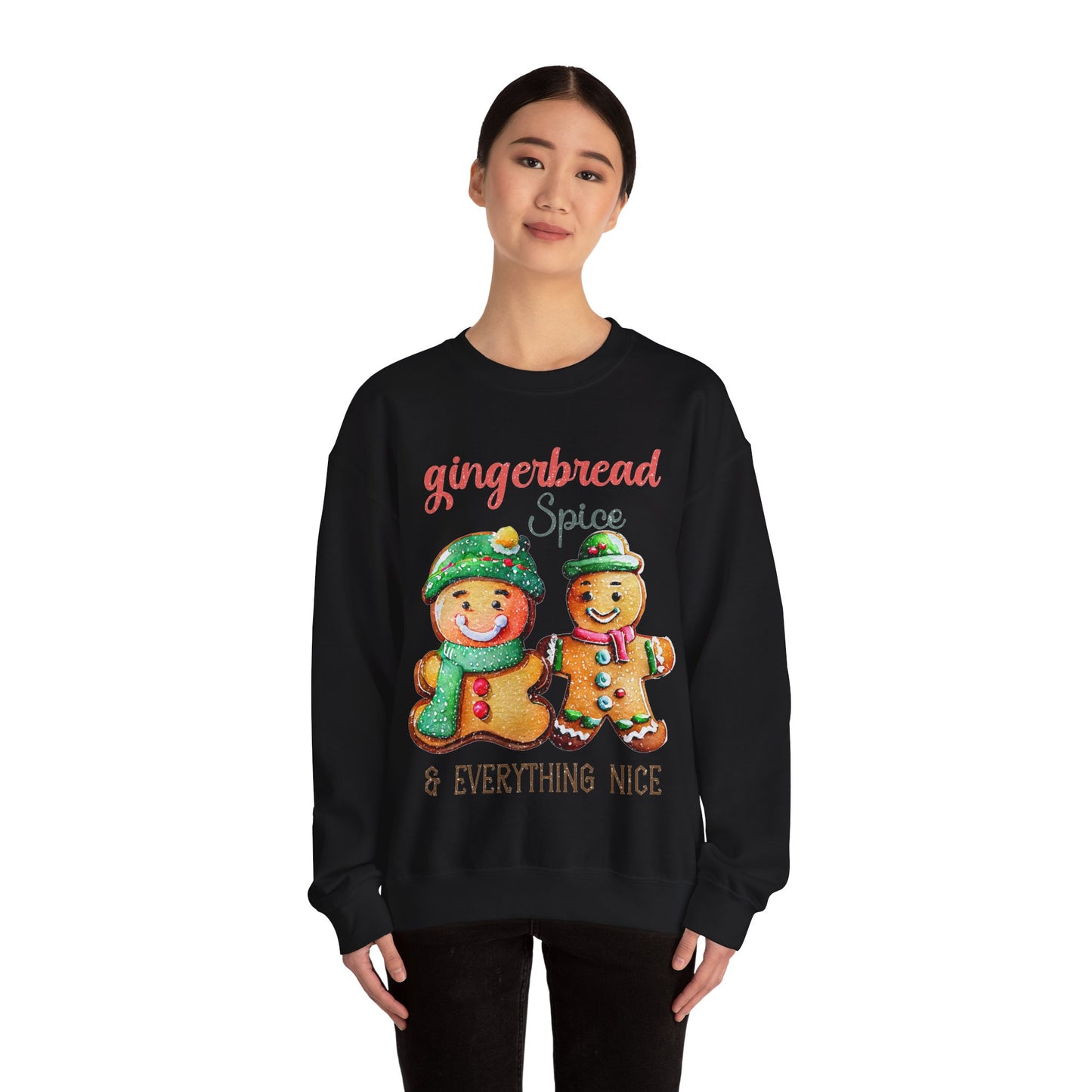 Sweet Gingerbread Design Unisex Sweater Crewneck Sweatshirt Gifts for Him Gift for Her Sweatshirt  Gingerbread Design Christmas Sweater
