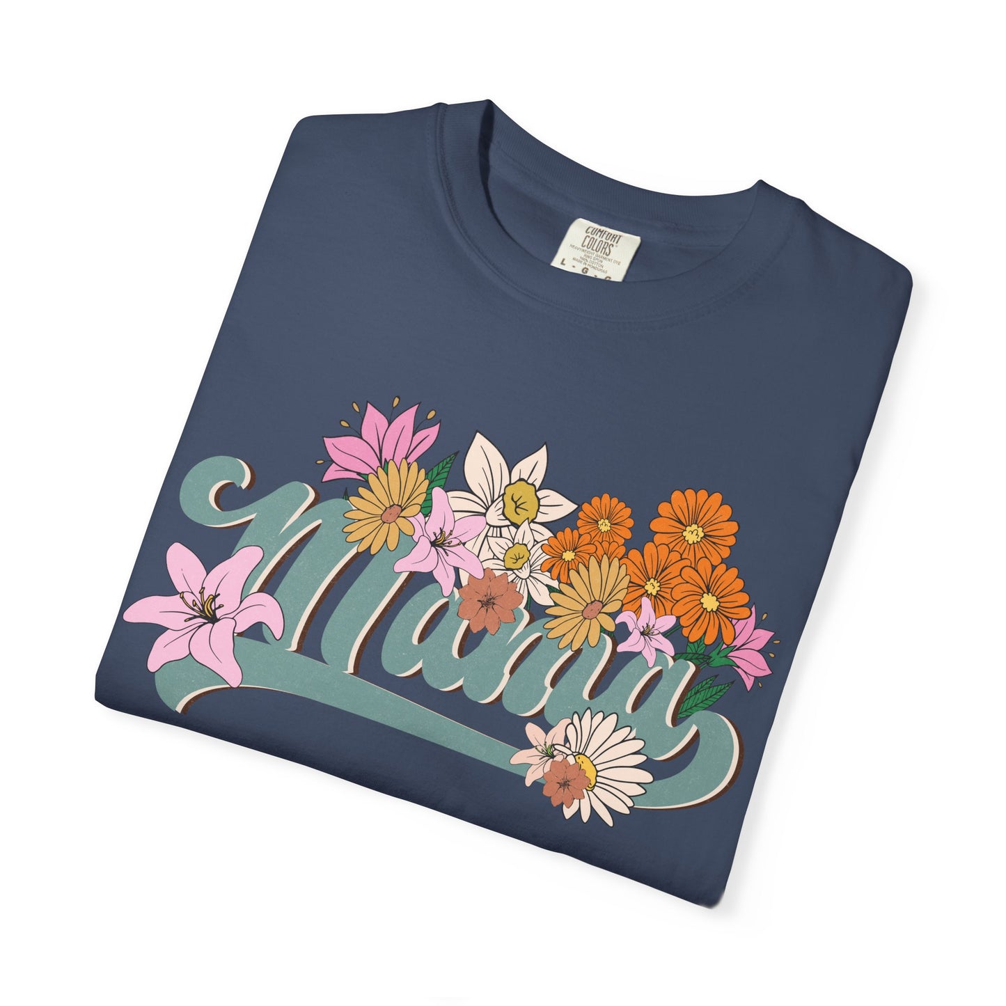 Mom Retro Flowers T-Shirt - Personalised Mother's Day Gift for Mama