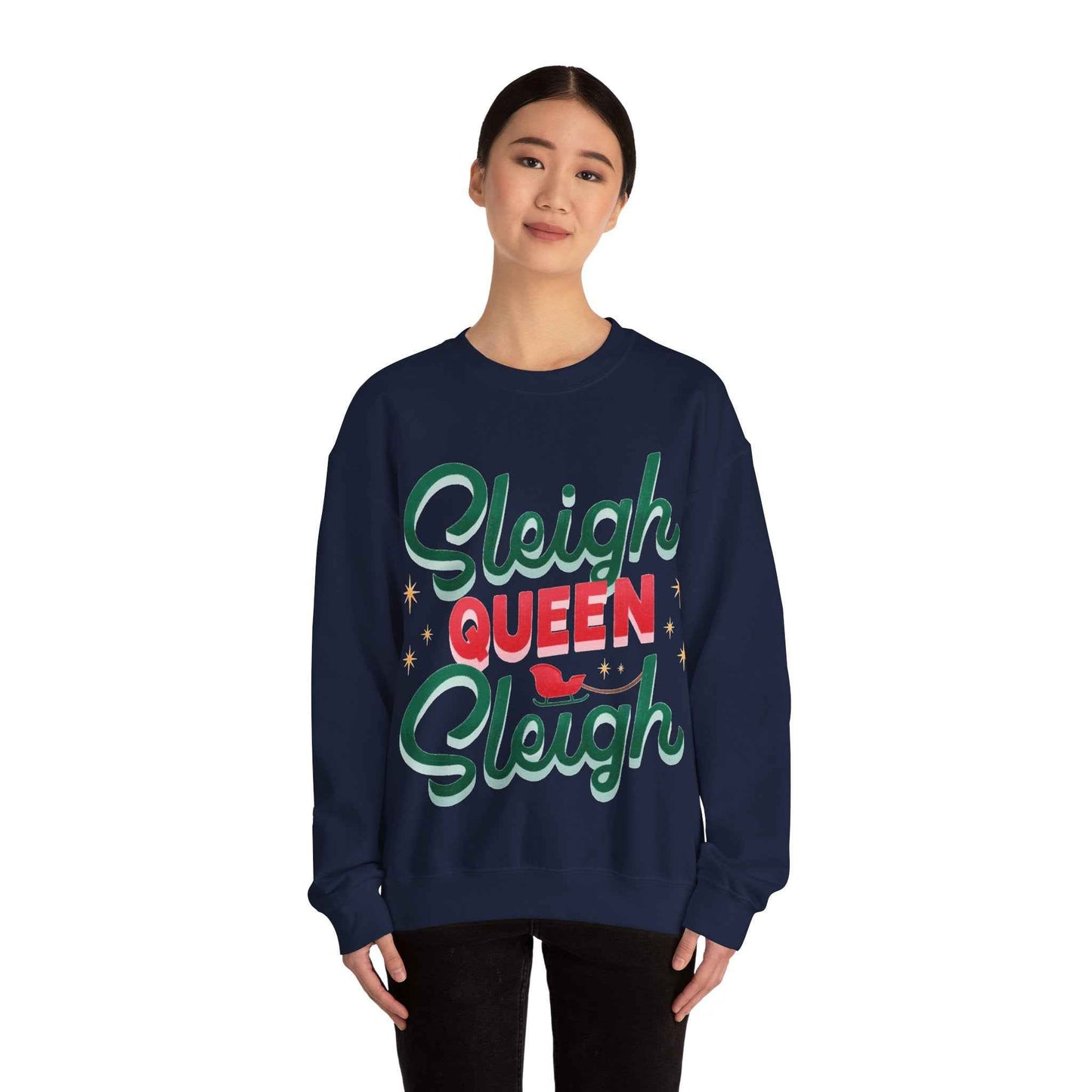 SLEIGH QUEEN Christmas Crewneck Sweatshirt - Eraya Studio