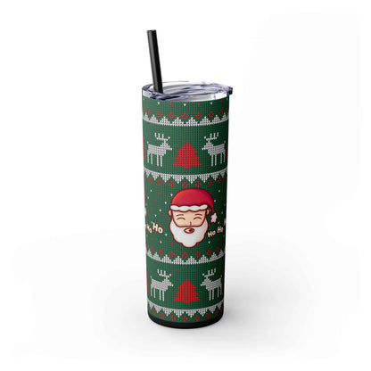 20oz Slim Tumbler: Green Santa-Claus Christmas - Eraya Studio