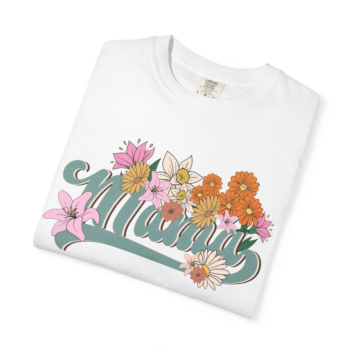 Mom Retro Flowers T-Shirt - Personalised Mother's Day Gift for Mama