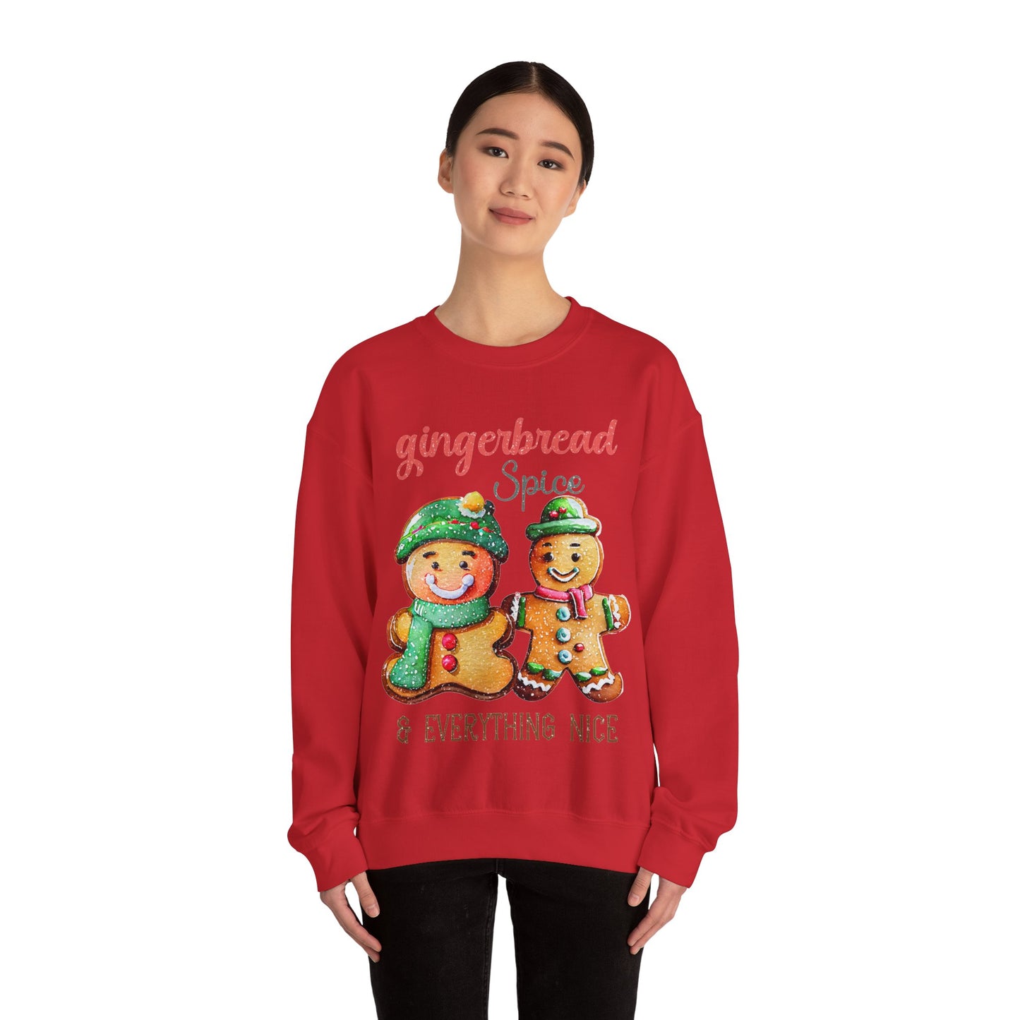 Sweet Gingerbread Design Unisex Sweater Crewneck Sweatshirt Gifts for Him Gift for Her Sweatshirt  Gingerbread Design Christmas Sweater