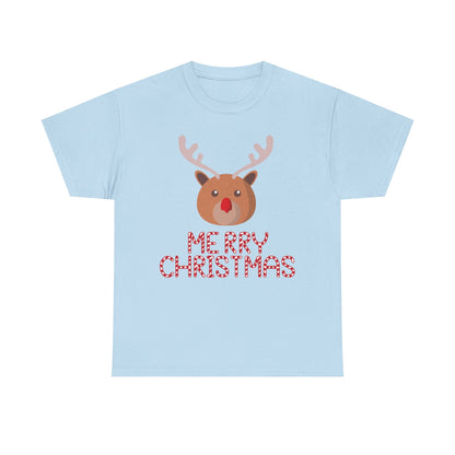 Merry Christmas Reindeer Customized Unisex Heavy Cotton Tee Gift for Him Customized Heavy Cotton Gift for Her Christmas Gift Holiday Treats