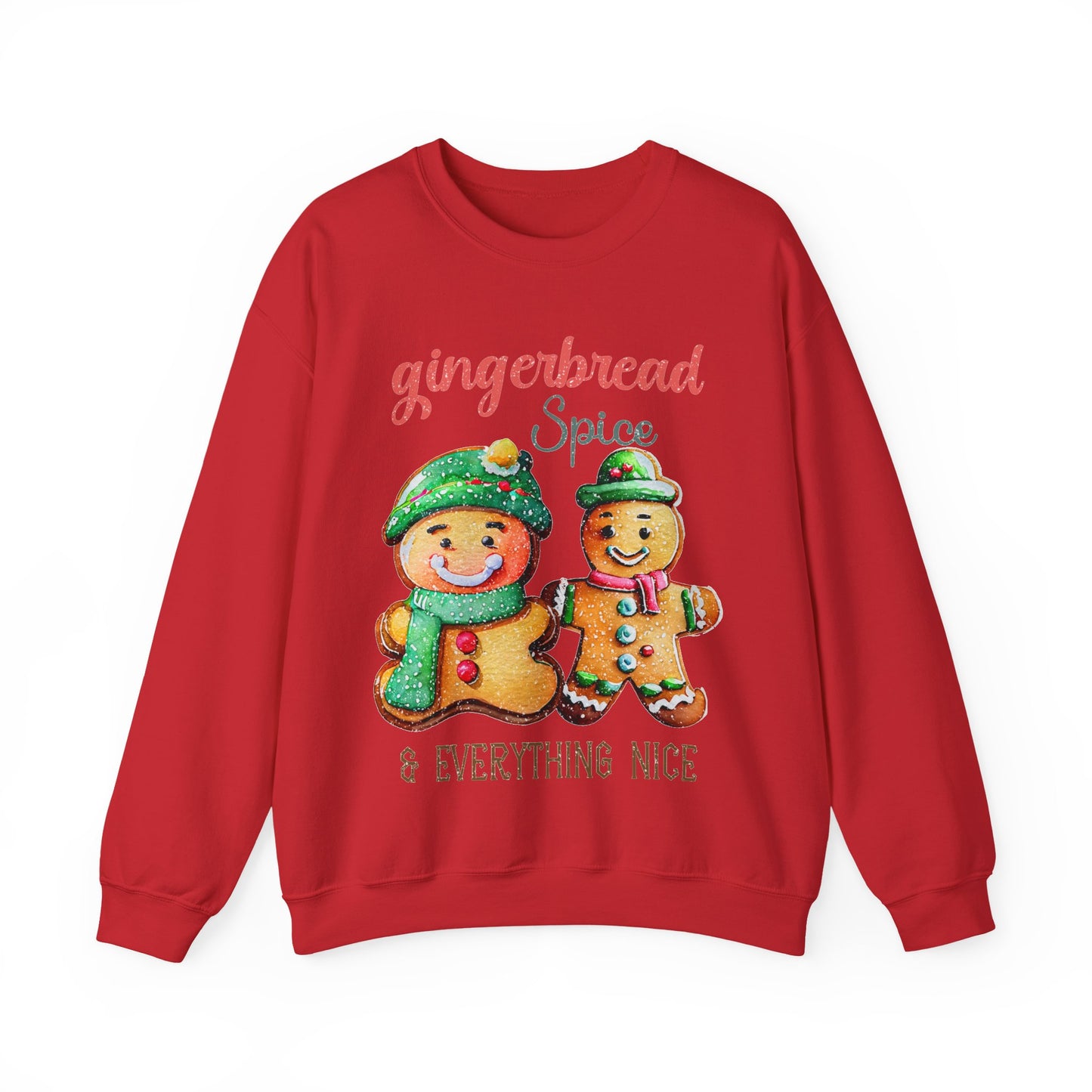 Sweet Gingerbread Design Unisex Sweater Crewneck Sweatshirt Gifts for Him Gift for Her Sweatshirt  Gingerbread Design Christmas Sweater