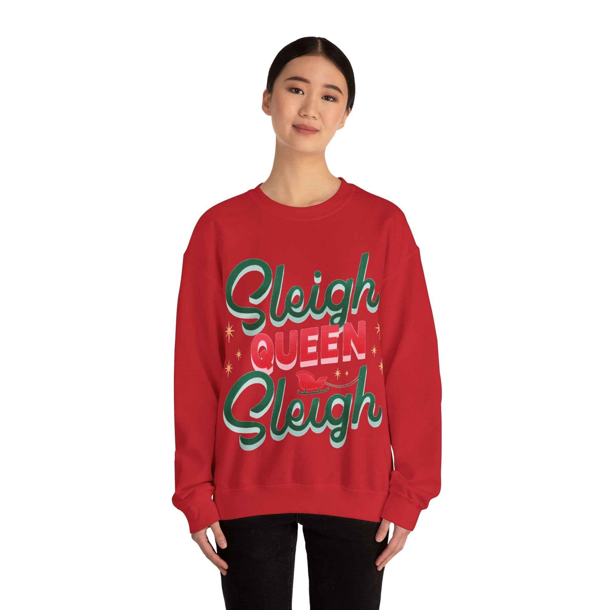 SLEIGH QUEEN Christmas Crewneck Sweatshirt - Eraya Studio