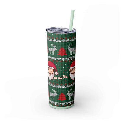 20oz Slim Tumbler: Green Santa-Claus Christmas - Eraya Studio