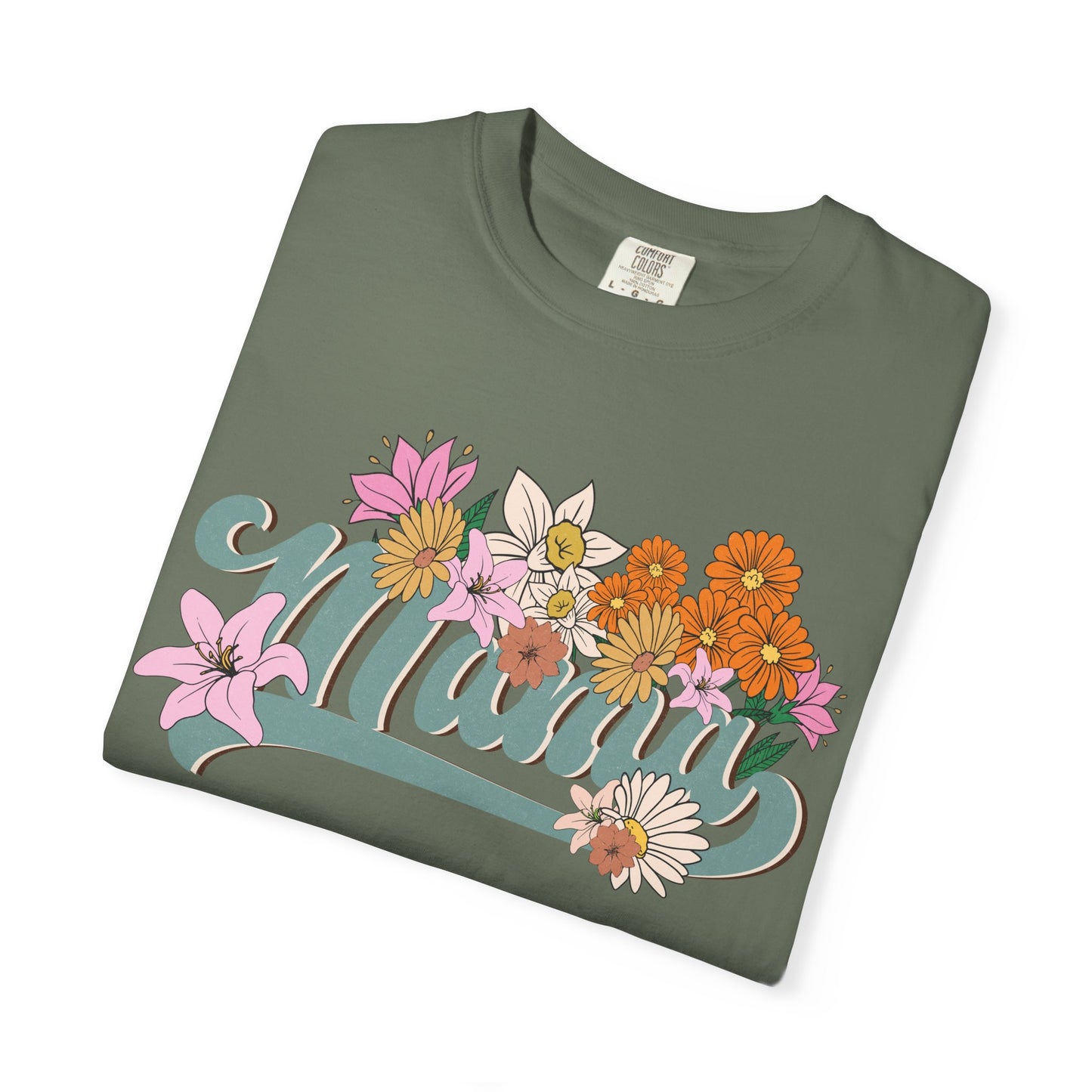 Mom Retro Flowers T-Shirt - Personalised Mother's Day Gift for Mama