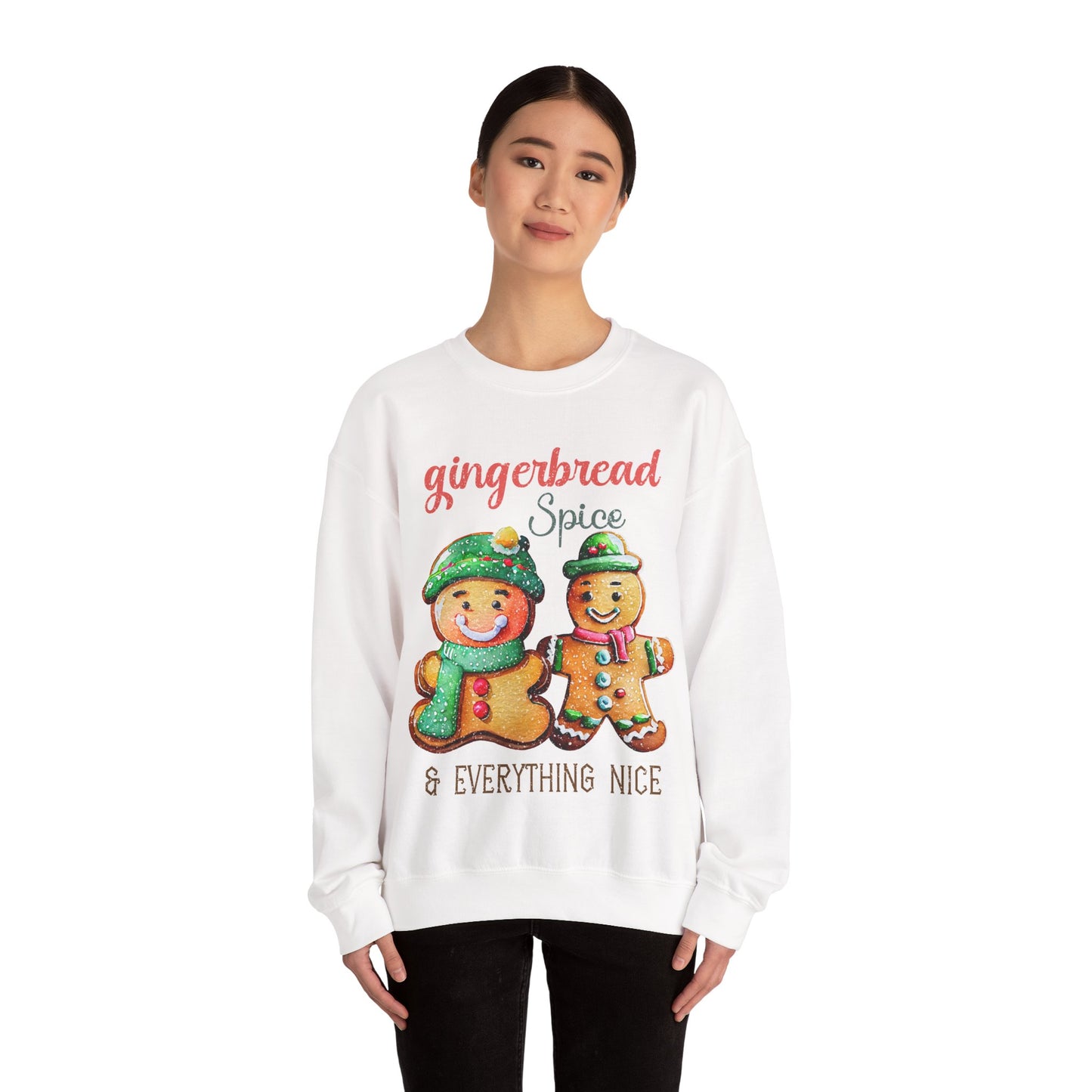 Sweet Gingerbread Design Unisex Sweater Crewneck Sweatshirt Gifts for Him Gift for Her Sweatshirt  Gingerbread Design Christmas Sweater