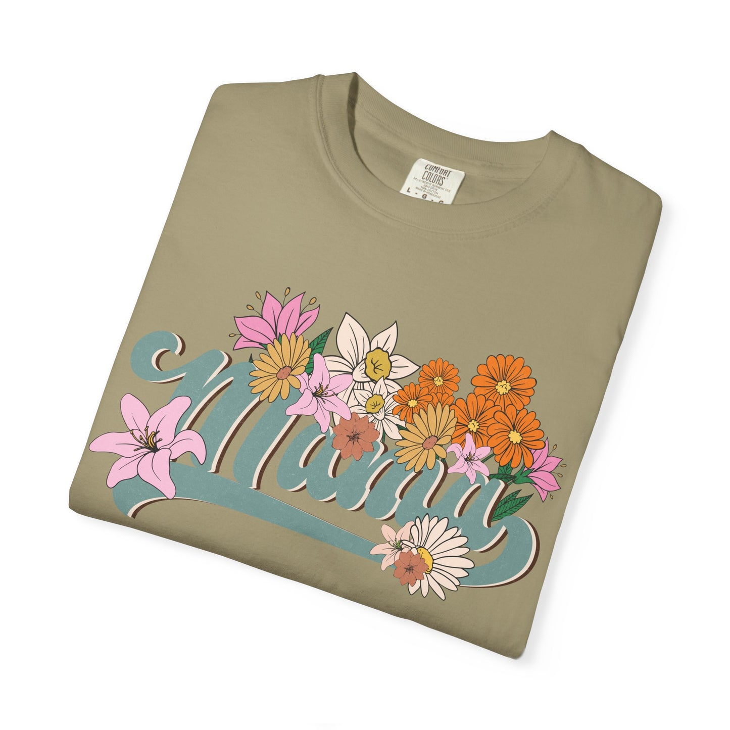 Mom Retro Flowers T-Shirt - Personalised Mother's Day Gift for Mama