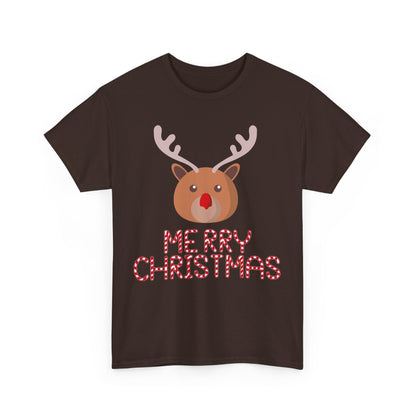 Merry Christmas Reindeer Customized Unisex Heavy Cotton Tee Gift for Him Customized Heavy Cotton Gift for Her Christmas Gift Holiday Treats