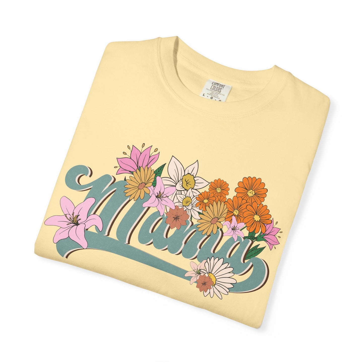 Mom Retro Flowers T-Shirt - Personalised Mother's Day Gift for Mama