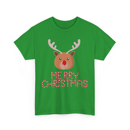 Merry Christmas Reindeer Customized Unisex Heavy Cotton Tee Gift for Him Customized Heavy Cotton Gift for Her Christmas Gift Holiday Treats