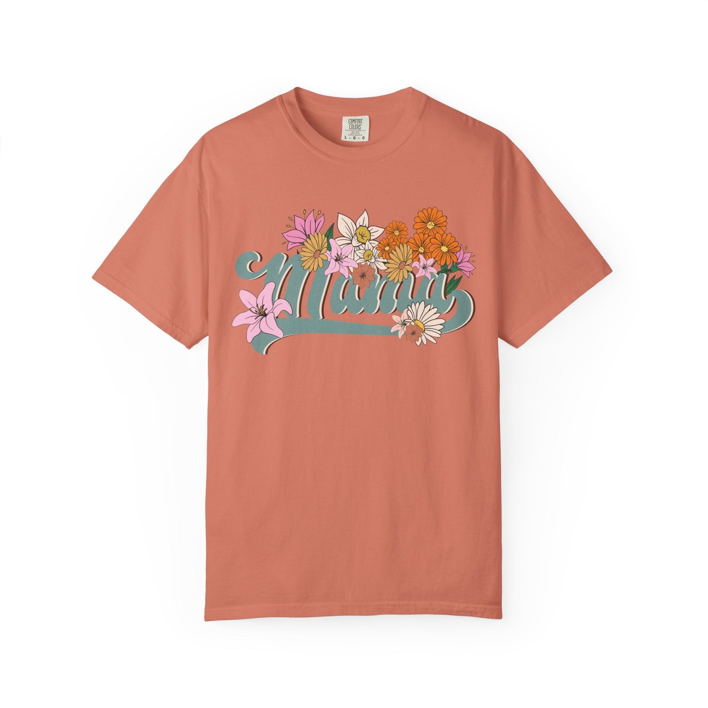 Mom Retro Flowers T-Shirt - Personalised Mother's Day Gift for Mama