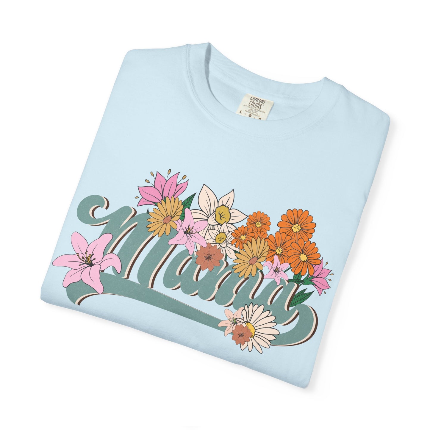 Mom Retro Flowers T-Shirt - Personalised Mother's Day Gift for Mama
