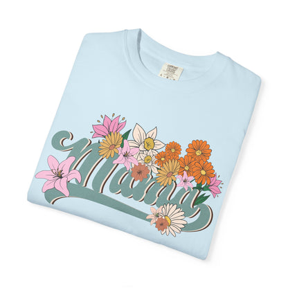 Mom Retro Flowers T-Shirt - Personalised Mother's Day Gift for Mama