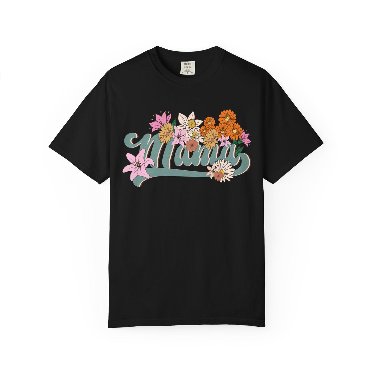 Mom Retro Flowers T-Shirt - Personalised Mother's Day Gift for Mama