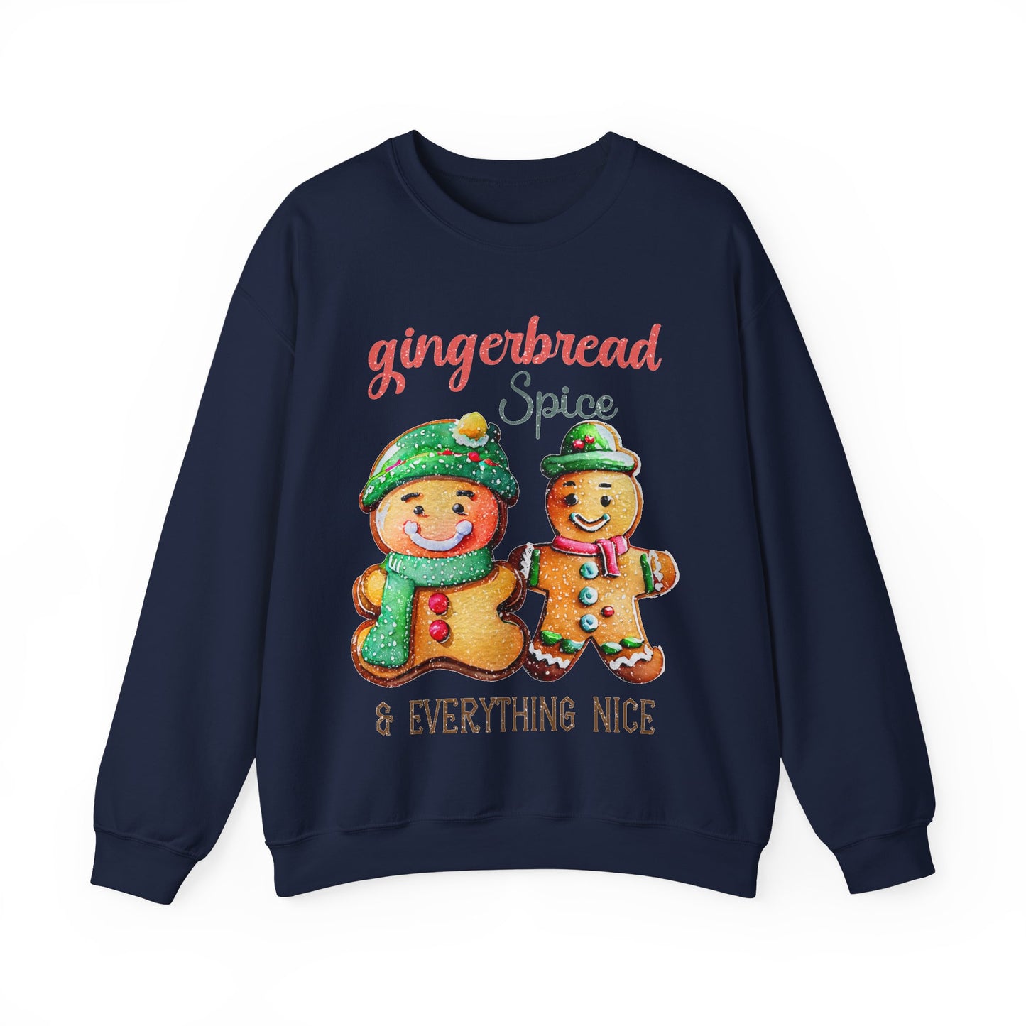 Sweet Gingerbread Design Unisex Sweater Crewneck Sweatshirt Gifts for Him Gift for Her Sweatshirt  Gingerbread Design Christmas Sweater