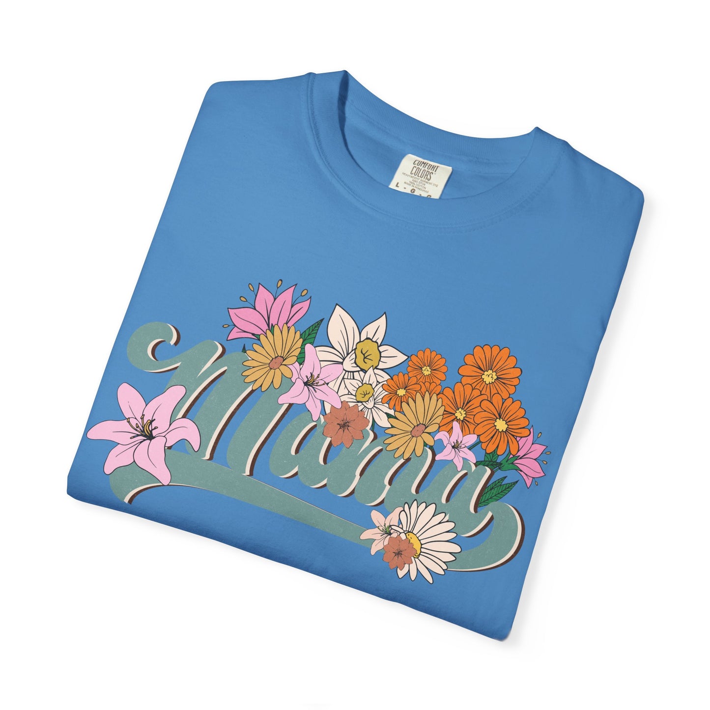 Mom Retro Flowers T-Shirt - Personalised Mother's Day Gift for Mama