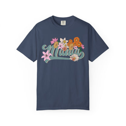 Mom Retro Flowers T-Shirt - Personalised Mother's Day Gift for Mama