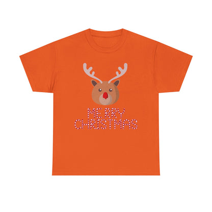 Merry Christmas Reindeer Customized Unisex Heavy Cotton Tee Gift for Him Customized Heavy Cotton Gift for Her Christmas Gift Holiday Treats