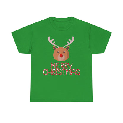 Merry Christmas Reindeer Customized Unisex Heavy Cotton Tee Gift for Him Customized Heavy Cotton Gift for Her Christmas Gift Holiday Treats