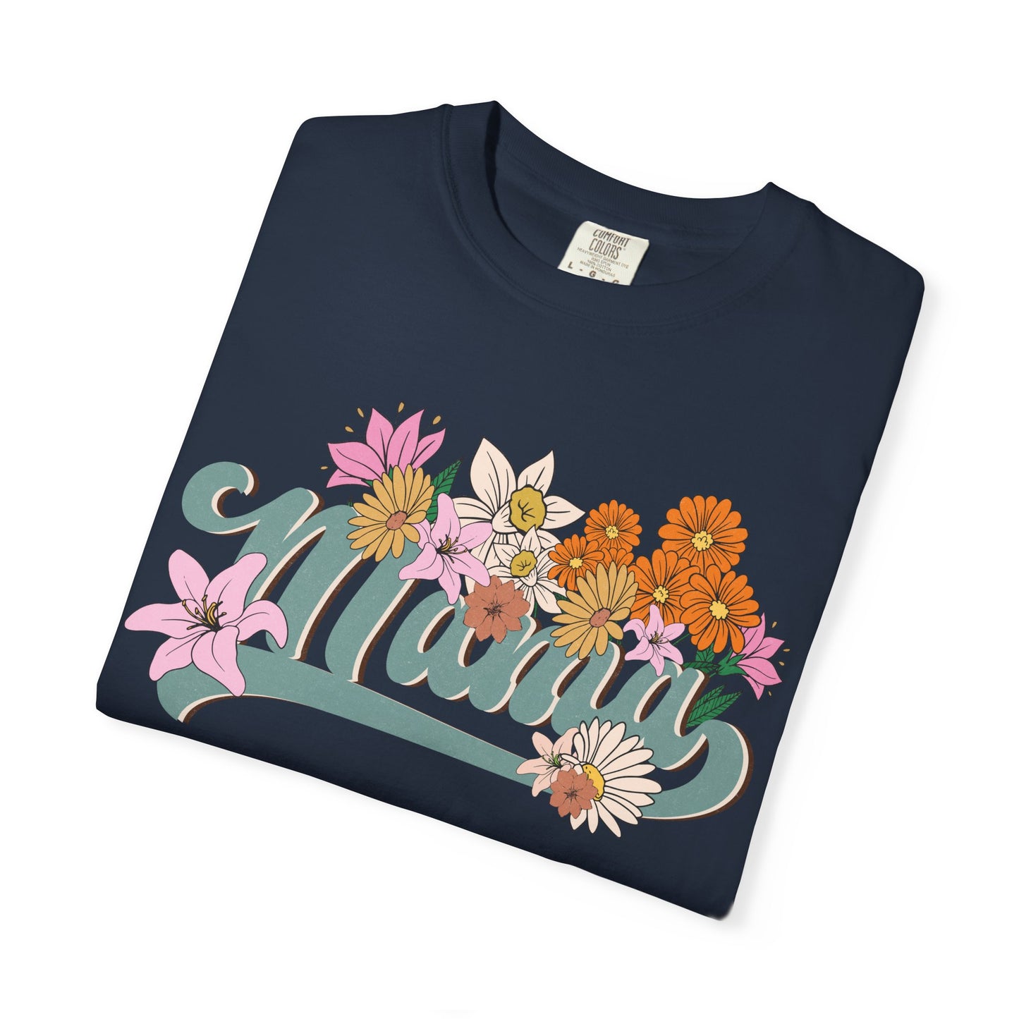 Mom Retro Flowers T-Shirt - Personalised Mother's Day Gift for Mama