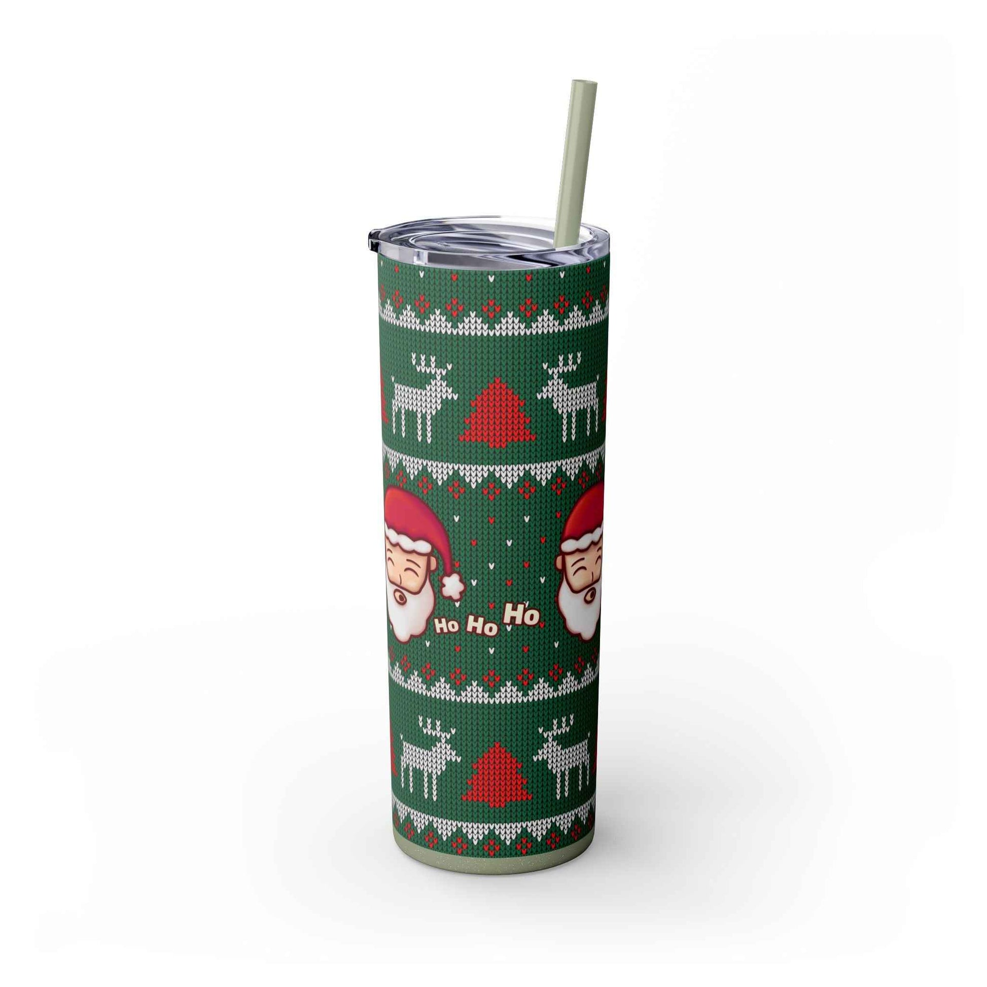 20oz Slim Tumbler: Green Santa-Claus Christmas - Eraya Studio