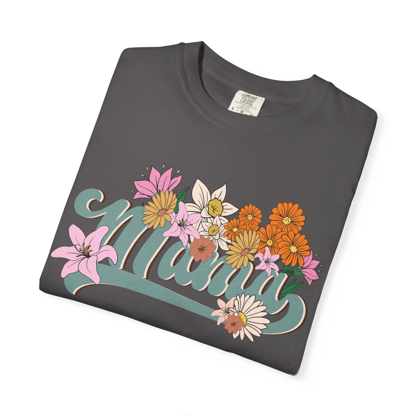 Mom Retro Flowers T-Shirt - Personalised Mother's Day Gift for Mama