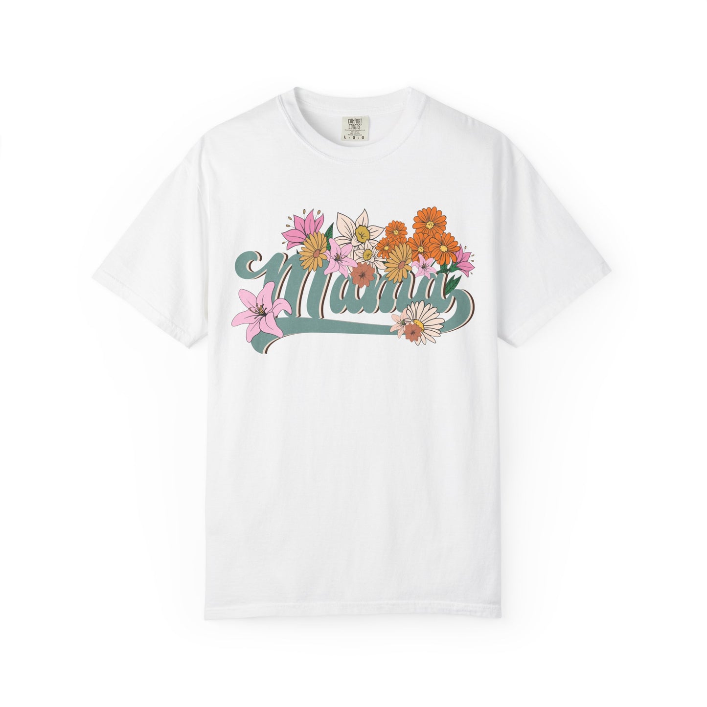Mom Retro Flowers T-Shirt - Personalised Mother's Day Gift for Mama