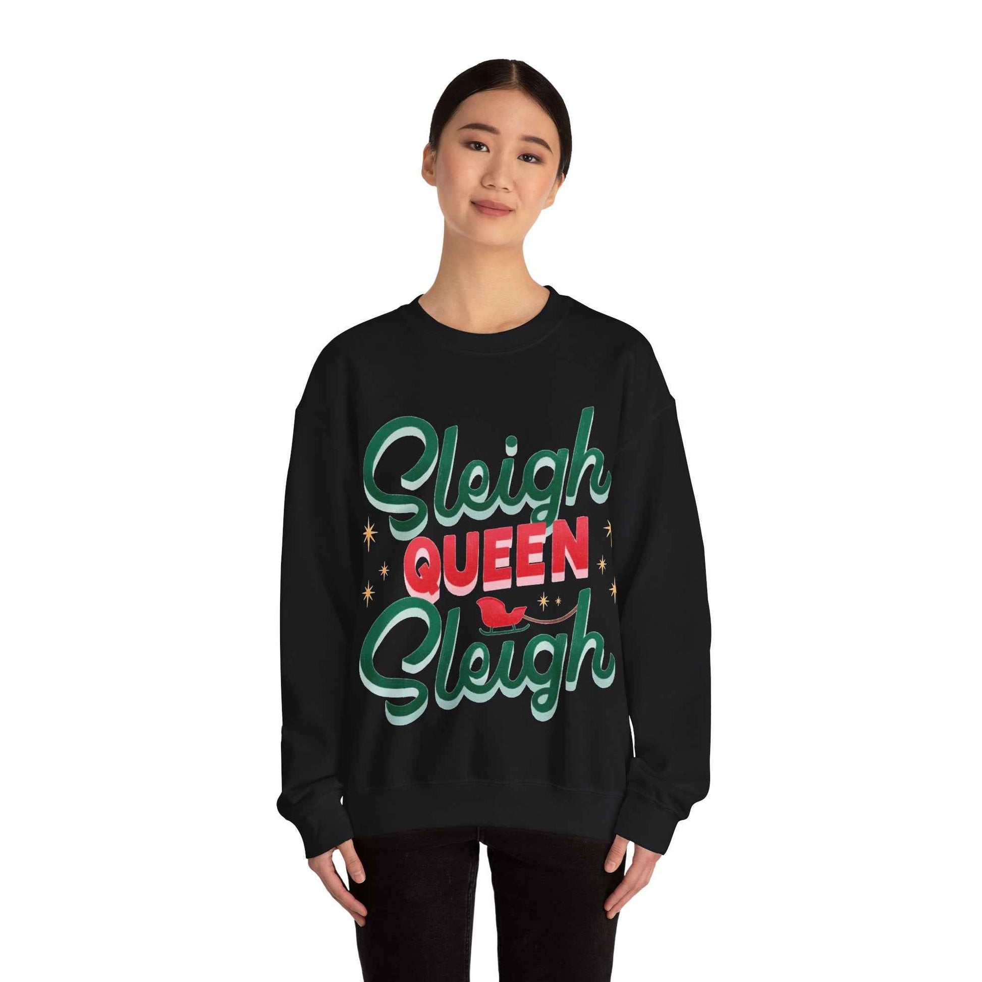 SLEIGH QUEEN Christmas Crewneck Sweatshirt - Eraya Studio