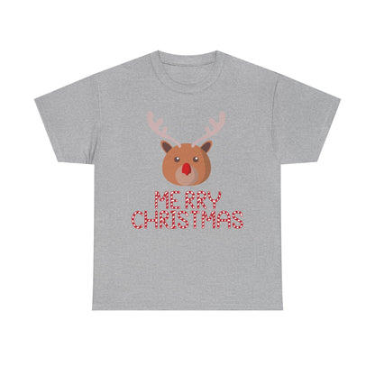 Merry Christmas Reindeer Customized Unisex Heavy Cotton Tee Gift for Him Customized Heavy Cotton Gift for Her Christmas Gift Holiday Treats
