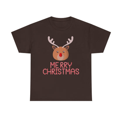 Merry Christmas Reindeer Customized Unisex Heavy Cotton Tee Gift for Him Customized Heavy Cotton Gift for Her Christmas Gift Holiday Treats