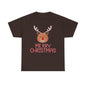 Merry Christmas Reindeer Customized Unisex Heavy Cotton Tee Gift for Him Customized Heavy Cotton Gift for Her Christmas Gift Holiday Treats