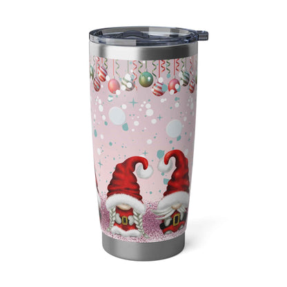 20oz Slim Tumbler: Pink&Red Christmas Gnome - Eraya Studio