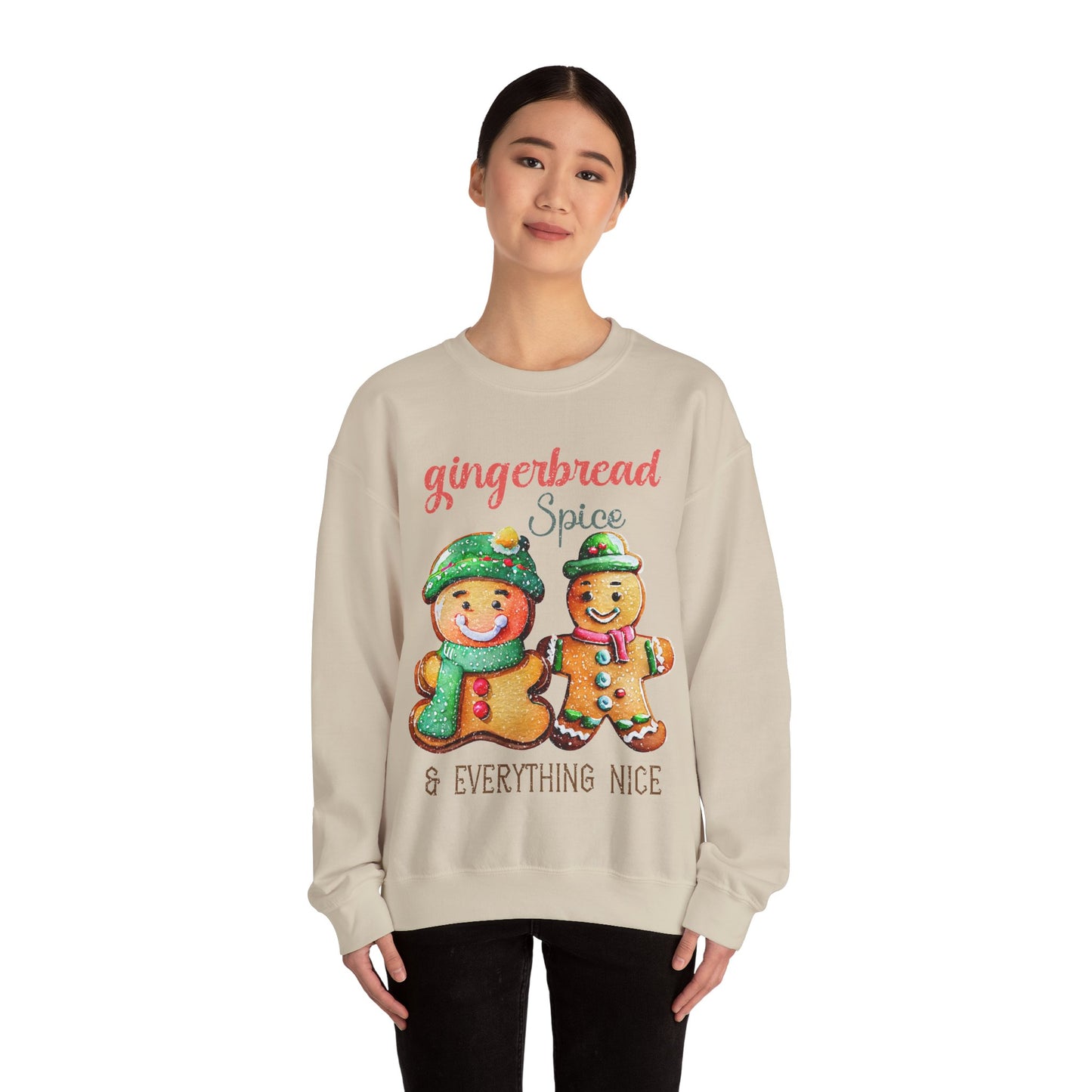 Sweet Gingerbread Design Unisex Sweater Crewneck Sweatshirt Gifts for Him Gift for Her Sweatshirt  Gingerbread Design Christmas Sweater
