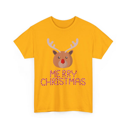Merry Christmas Reindeer Customized Unisex Heavy Cotton Tee Gift for Him Customized Heavy Cotton Gift for Her Christmas Gift Holiday Treats
