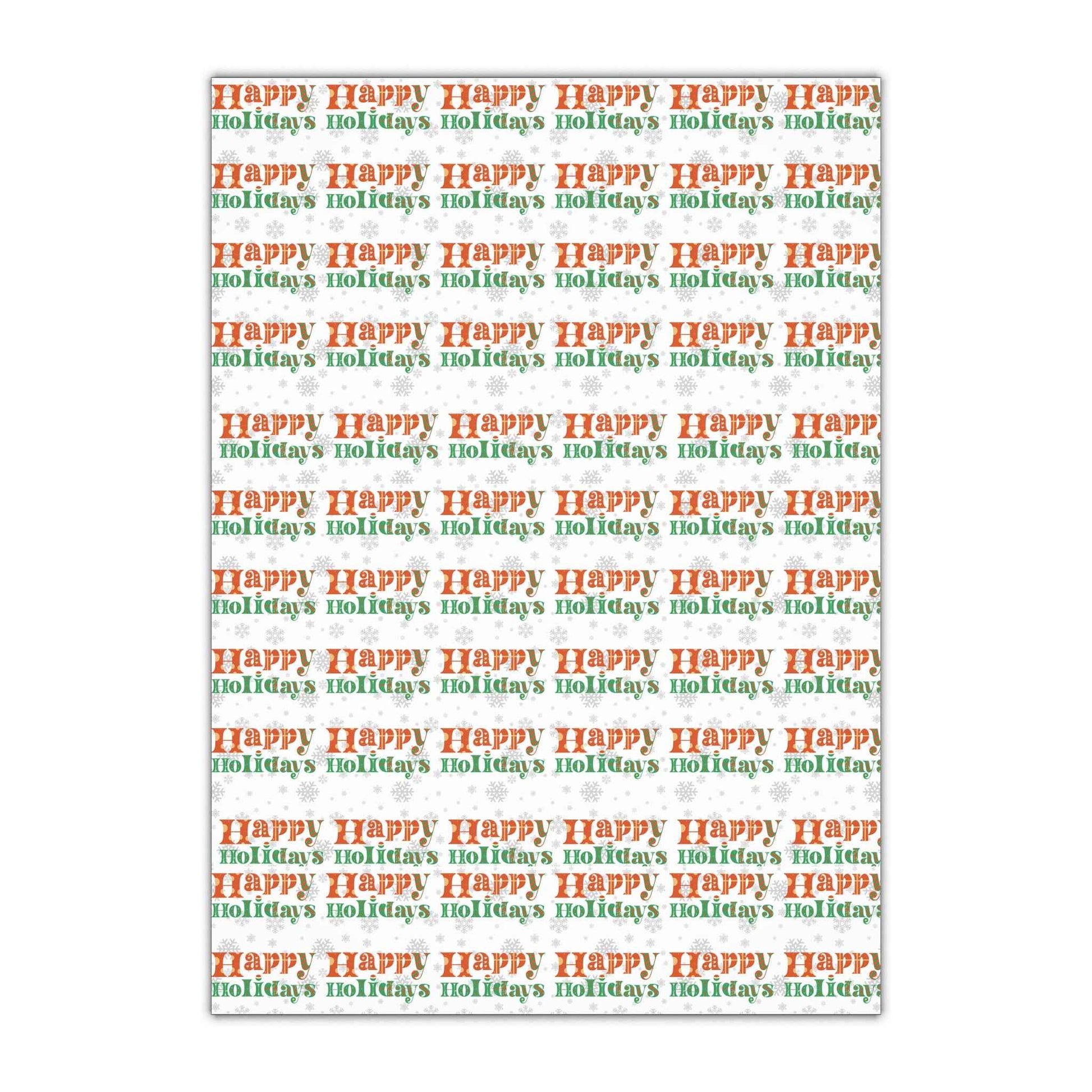 Happy Holidays Gift Wrapping Paper Sheets - Eraya Studio
