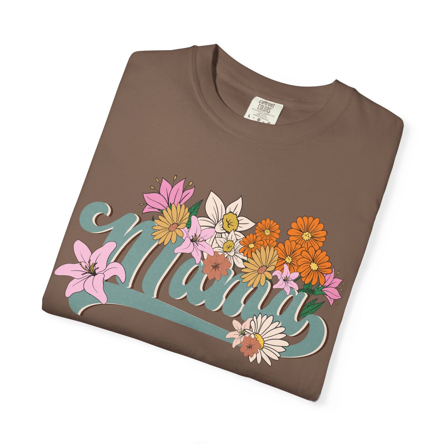 Mom Retro Flowers T-Shirt - Personalised Mother's Day Gift for Mama