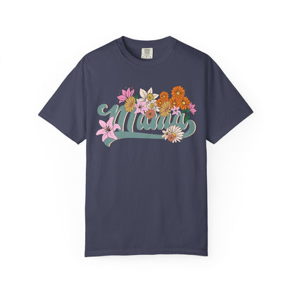 Mom Retro Flowers T-Shirt - Personalised Mother's Day Gift for Mama