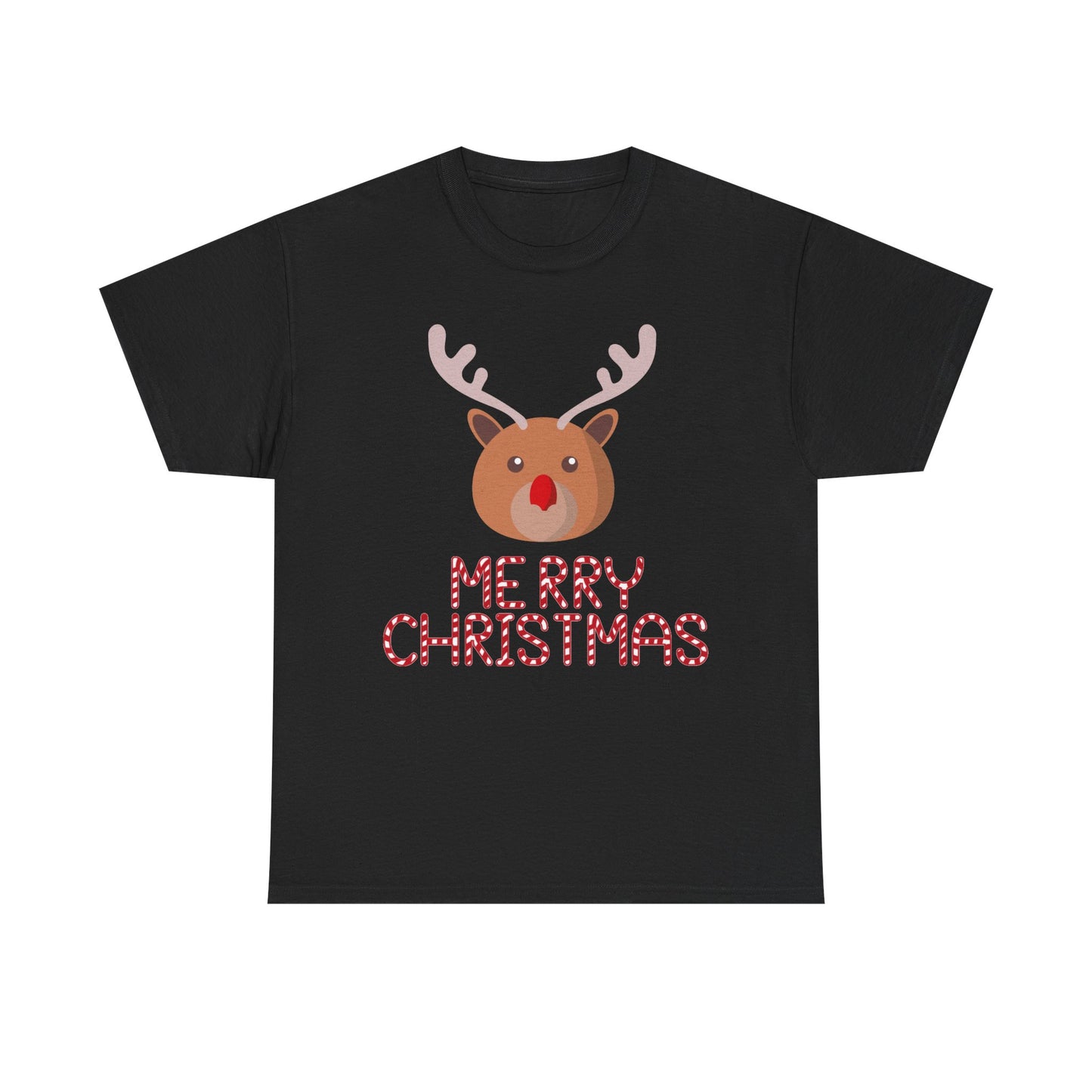 Merry Christmas Reindeer Customized Unisex Heavy Cotton Tee Gift for Him Customized Heavy Cotton Gift for Her Christmas Gift Holiday Treats