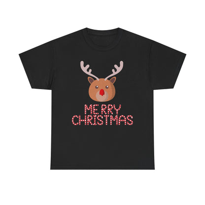 Merry Christmas Reindeer Customized Unisex Heavy Cotton Tee Gift for Him Customized Heavy Cotton Gift for Her Christmas Gift Holiday Treats